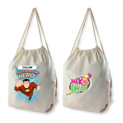 Calico Drawstring Library Backpack