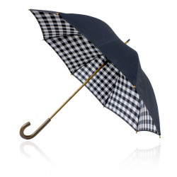 Shelta 58cm Double Canopy Black Check Umbrella