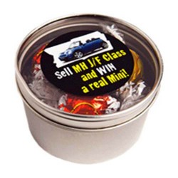 5 Lindt Balls Packed in Small Round Window Tins