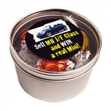 5 Lindt Balls Packed in Small Round Window Tins