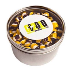 100g Humbugs Packed in Small Round Window Tins