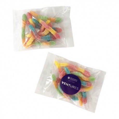 50g Sour Worms Bulk Pack Packed in Cello Bags