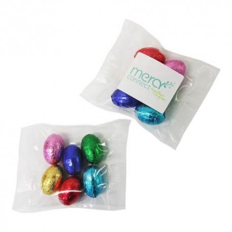 6 Mini Solid Chocolate Easter Eggs Packed in Cello Bags