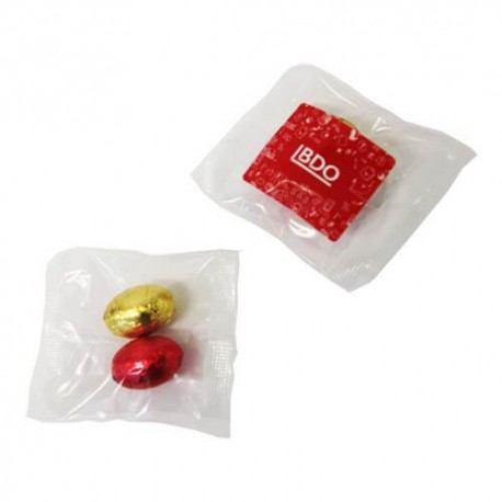2 Mini Solid Chocolate Easter Eggs Packed in Cello Bags
