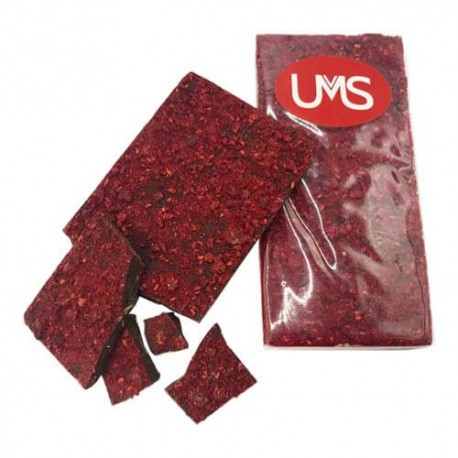 100g Premium White Chocolate Freeze Dried Raspberries Bar Packed in Cello Bags