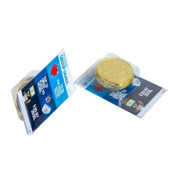 4 Chocolate Coins Packed in Small Biz Card
