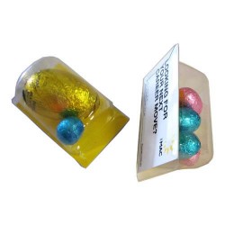 9 Mini Chocolate Easter Eggs Packed in Biz Card Sleeve