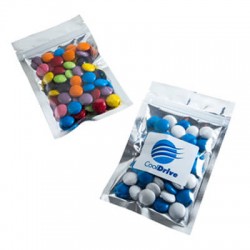 50g Chocolate Beans Packed in Silver Zip Lock Bag