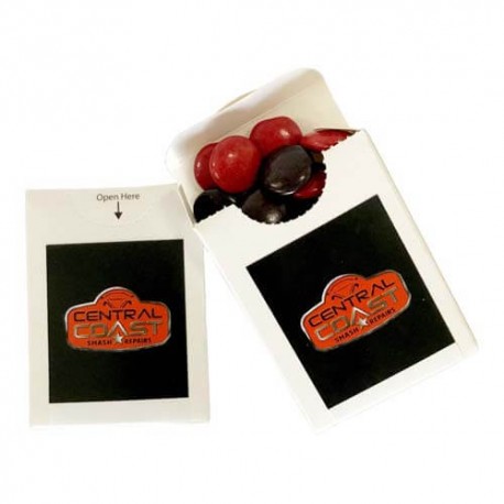 25g Chocolate Beans Packed in Flip Lid Cardboard Box