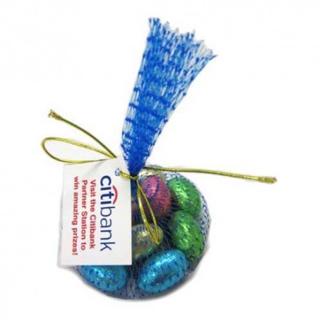 10 Mini Chocolate Easter Eggs Packed in Mesh Bag