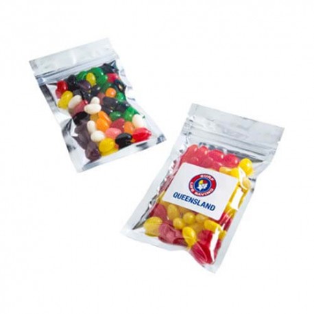 50g Jelly Beans Packed in Silver Zip Lock Bag