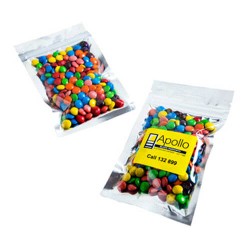 50g M&Ms Packed in Silver Zip Lock Bag