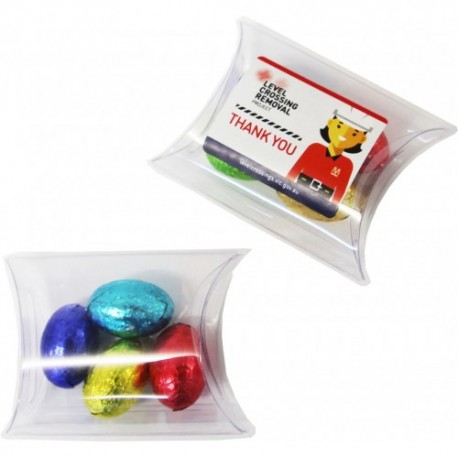 4 Mini Solid Chocolate Easter Eggs Packed in Pillow Packs