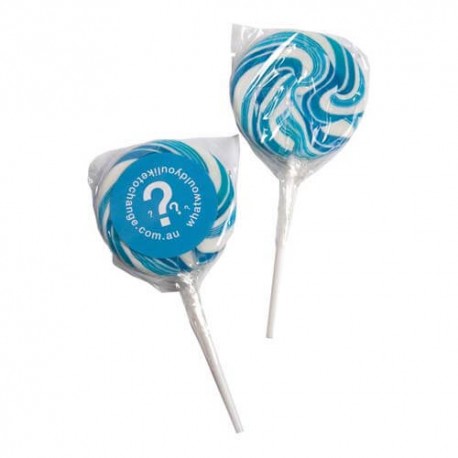 16-20g Blue Candy Lollipops With Sticker