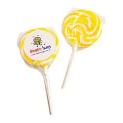 16-20g Yellow Medium Candy Lollipops With Sticker