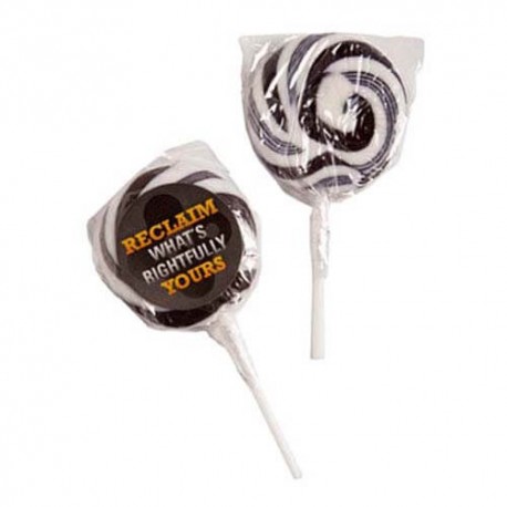 16-20g Black Candy Lollipops With Sticker