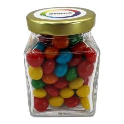 100g Chewy Fruits Packed in Small Glass Square Jars
