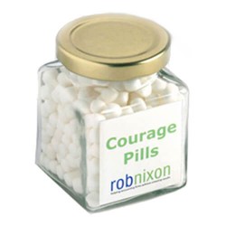 170g Chewy Mints Packed in Glass Square Jars