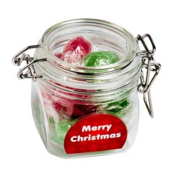 100g Christmas Twist Wrapped Boiled Lollies Packed in Glass Clip Lock Jars