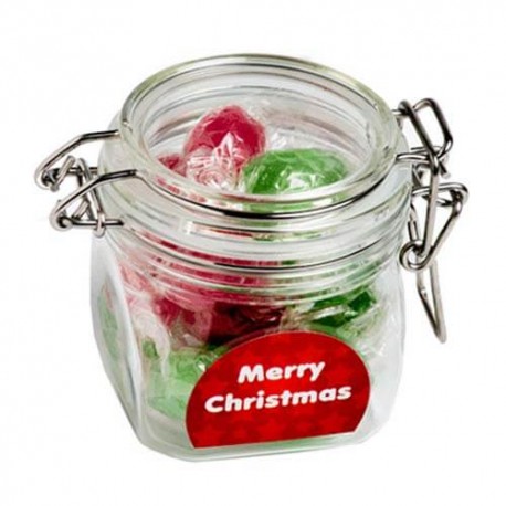 100g Christmas Twist Wrapped Boiled Lollies Packed in Glass Clip Lock Jars