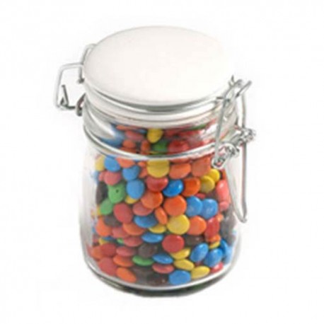 160g M&Ms Packed in Glass Clip Lock Jars