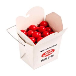 100g Orange Chocolate Drops Packed in White Cardboard Noodle Boxes