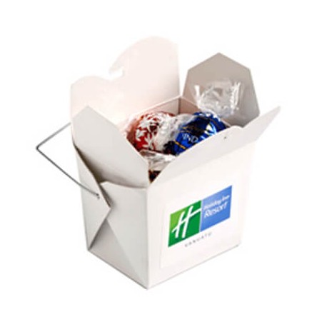 5 Lindt Balls Packed in White Cardboard Noodle Boxes