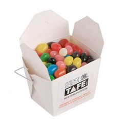 100g Jelly Beans Packed in White Cardboard Noodle Boxes