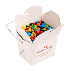 100g M&Ms Packed in White Cardboard Noodle Boxes