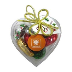 65g Christmas Chocolates Packed in Acrylic Hearts