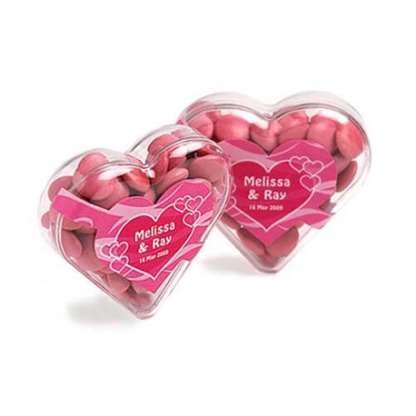 50g Chocolate Beans Packed in Acrylic Hearts