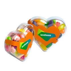 50g Jelly Belly, Jelly Beans Packed in Acrylic Hearts
