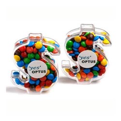 40g M&Ms Packed in Acrylic Dollars