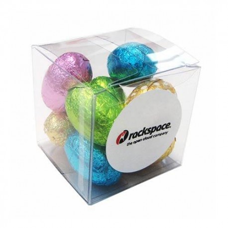 7 Mini Chocolate Easter Eggs Packed in Big Cubes
