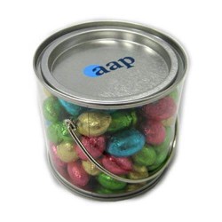 400g Mini Solid Chocolate Easter Eggs Packed in Medium PVC Buckets