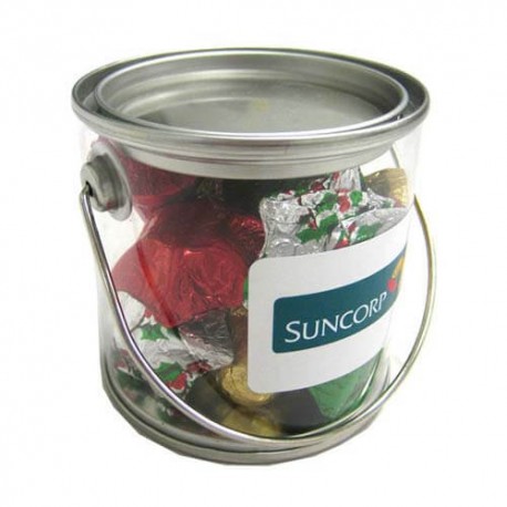 100g Christmas Chocolates Packed in Small PVC Buckets