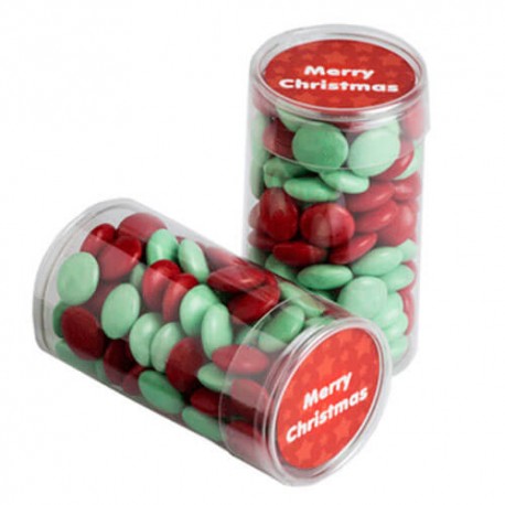 100g Christmas Chocolate Beans Packed in Pet Tubs