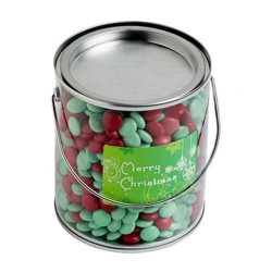 875g Christmas Chocolate Beans Packed in Big PVC Buckets