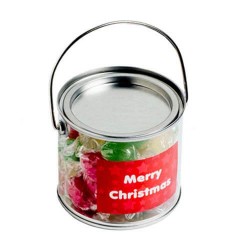 300g Christmas Twist Wrapped Boiled Lollies Packed in Medium PVC Buckets