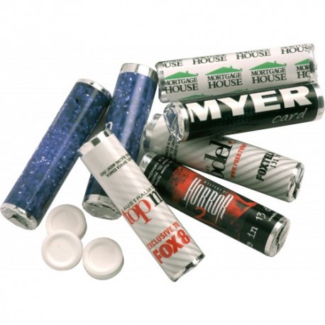 Mint Lollies Packed in Roll With Custom Wrapper