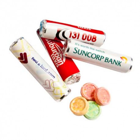 Fizz Lollies Packed in Roll With Custom Wrapper