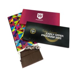 100g Chocolate Bar silver foil Packed in Glosy White Box