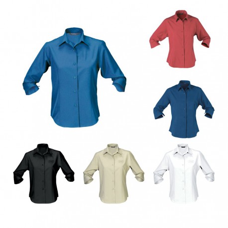 Ladies' Woven Shirt (3/4 Sleeve)
