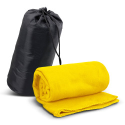 Yellow Glasgow Fleece Blanket in Carry Bag