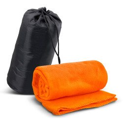 Orange Glasgow Fleece Blanket in Carry Bag