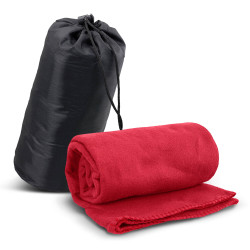 Red Glasgow Fleece Blanket in Carry Bag