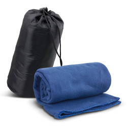 Royal Blue Glasgow Fleece Blanket in Carry Bag
