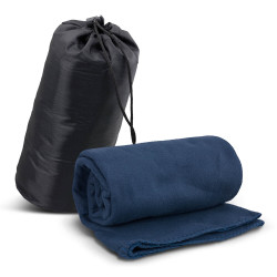 Navy Glasgow Fleece Blanket in Carry Bag