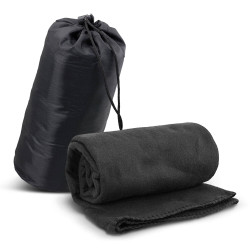 Black Glasgow Fleece Blanket in Carry Bag