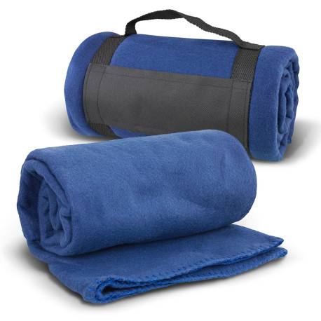 Royal Blue Glasgow Fleece Blanket with Strap